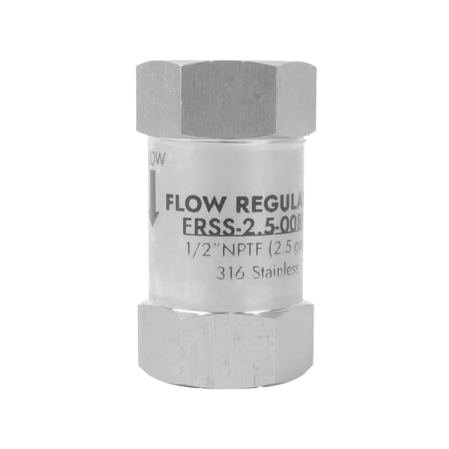 Neo-Pure Stainless Steel  Flow Restrictor 2.5 GPM 316SS 1/2" FPT x FPT - Single