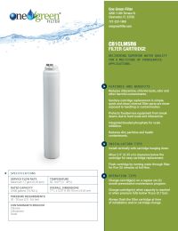 One Green Cartridge CB1CLMSR6 17L 1.7gpm 3900 gal. CTO/CLM/Scale Reduction Manual