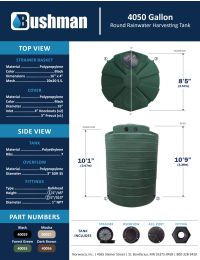 4050 Gallon Water Storage Tank Bushman Manual