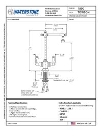 Waterstone Towson 1800 Bar Faucet with Lever Handle Manual