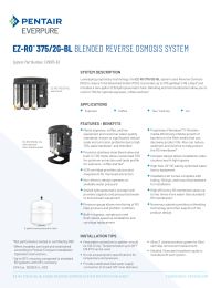 Everpure EV9975-63 EZ-RO System - 375 GPD w/2 Gal Hydropneumatic Tank Manual