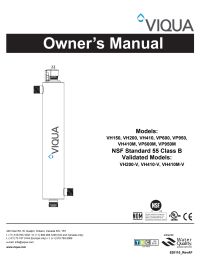 Viqua VH200/2 Cobalt Series UV System Powered By Sterilight 9 gpm - 240 Volt Manual