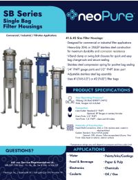 Neo-Pure SBJ90 Jumbo Filter Housing with Swing Bolts Manual