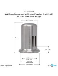 Brass Cover Cap for Twin Inlet Air Gap - Stainless Steel Manual