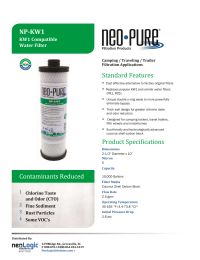 Neo-Pure WaterPur KW1 Replacement RV Water Filter NP-KW1 2-PK