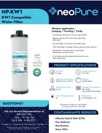 WaterPur & Clear Choice KW1 Replacement RV Water Filter by Neo-Pure NP-KW1 Manual
