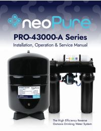 neoPure 4 Stage 25gpd RO System w/ .5 CTOX, Perm Pump, Tank, Sani Kit, AG Faucet CH Manual
