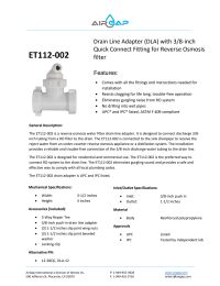 DLA-12 Drain Line Adapter - 3/8