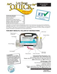 Arsenic Low Range Quick, 50 Tests Manual