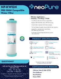 Neo-Pure RV Filter for Forest River FRE-10-GN - aqua end caps Manual