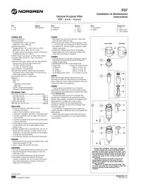 Norgren RO7200RNKA Relieving Air Pressure Regulator 1/4 FPT w/o Gauge Manual