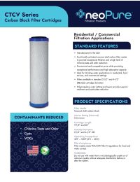 Neo-Pure CTCV-4510 Carbon Block Filter Cartridge Manual