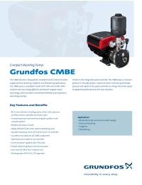 Grundfos CMBE 3-93 Booster Pump (98548114)  Constant Pressure Manual