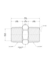 Lead-Free Brass Hex Nipple Threaded 1/2 MPT x  1.49 L Manual
