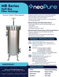 Neo-Pure SBMB2X2 #2 Multi Bag Swing Bolt Filter Housing 350 gpm Manual