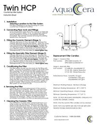 AquaCera Twin HCP Countertop Drinking Water Filter System Manual