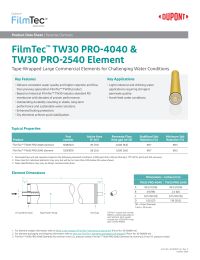 Filmtec TW30 PRO-4040 Tap Water 2400 GPD RO Membrane Element Manual