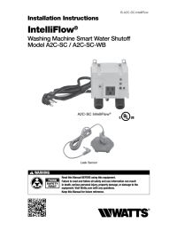 Watts A2C-SC-0004648 IntelliFlow Surface Mount Washing Machine Water Shut-Off Valve Manual
