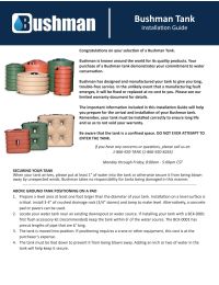 1000 Gal. Rainwater Tank Manual