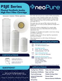Neo-Pure PSJE-40-100 Pleated Synthetic Jumbo Cartridge 100 micron Manual