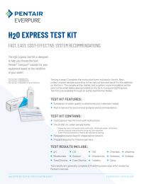 Pentair Everpure 180-80193 H20 Express Test Kit Manual