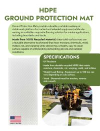 HDPE Ground Protection Mat Sheet with Tread 4'x8' - White Manual