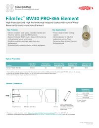 Filmtec BW30-365PRO High Rejection Brackish Water RO Membrane Element 10,000 GPD Manual