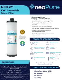 WaterPur & Clear Choice KW1 Replacement RV Water Filter by Neo-Pure NP-KW1 Manual