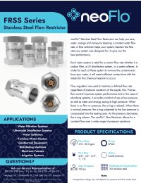 neoFlo Stainless Steel Flow Control 1.5 gpm 316SS 3/8 FPT Manual