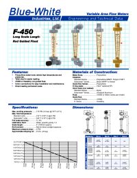 Details about   Blue-White F-450 Flowmeter F-45500LHN-12 0.5-5 GPM  1/2" FPT 