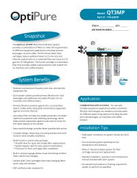 OptiPure QT3MP Multi-Point Filtration System Manual