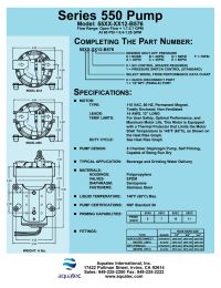 Aquatec Pressure Boost Pump 24VDC 2.75 GPM @ 30 PSI, Quad Port - Bypass Control Manual