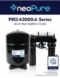 neoPure 4 Stage 25gpd RO System w/ .5 CTOX, Perm Pump, Tank, Sani Kit, AG Faucet CH Manual