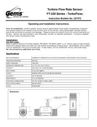 Turbine Flow Rate Sensor Manual