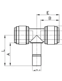 NeoFit - Acetal White Branch Stem Tee 3/8