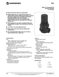 Norgren  water air pressure regulator  1" npt   11-009-081  non relieving 