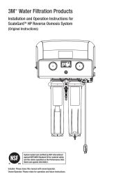 3M ScaleGard HP Reverse Osmosis System 110V, 5629101 Manual