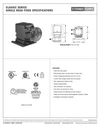Stenner Single Head Fixed Output Pump 17 GPD 120v Manual