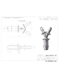 LinkTech Y Tube Fitting with 600 Series Barbs, 1/8