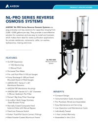 AXEON NL-PRO 4000 Commercial RO System  60Hz 1PH Manual