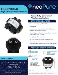 NeoFlo HEPP200-X Permeate Pump for up to 200 GPD Manual