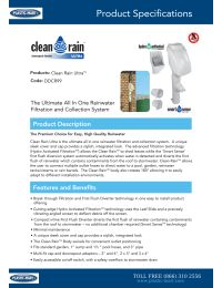 Clean Rain Ultra from Rain Harvesting Pty by Blue Mountain Co. Manual