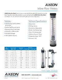 Axeon 204246 Inline Flow Meter 1-10 GPM, 1